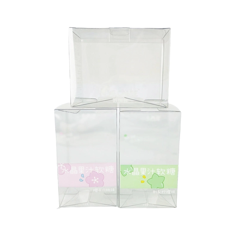 Meilleure vente 2023 Mini MOQ Vente en gros plastique transparent fenêtre PVC Boîte d'emballage en plastique transparent pour présentoir porte-friandises Vente en gros