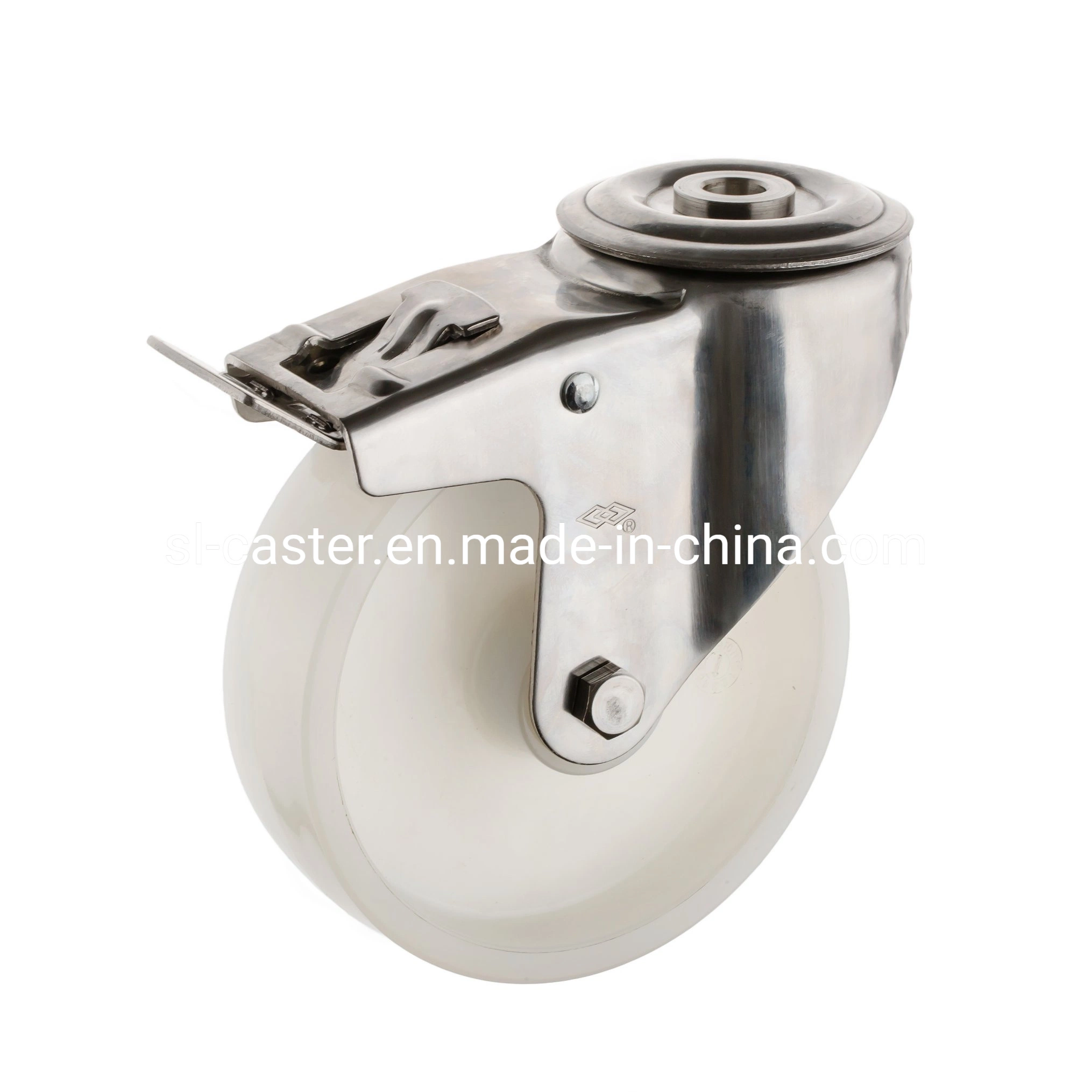 4 Inch 100mm White Nylon Swivel Stainless Steel 304 Castor