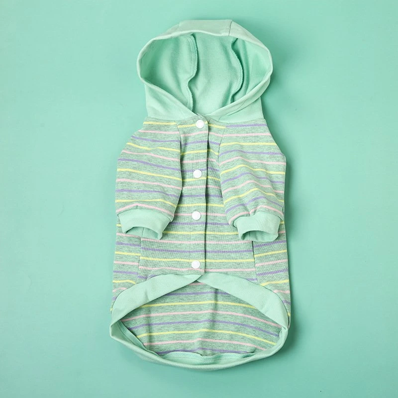 Comfortable Stripe Outdoor Dog Spring Fastener Hoodie Product Pet Apparel