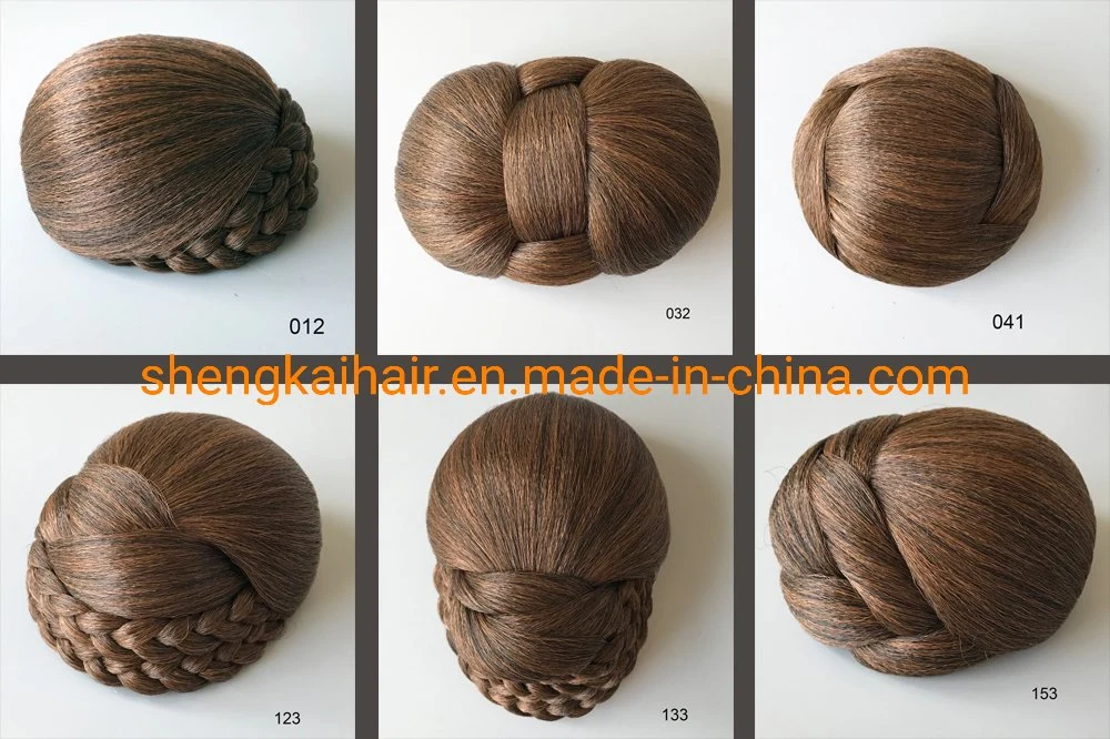 Hot Selling Fashion Synthetic Braided Round Chignon Hair Pieces