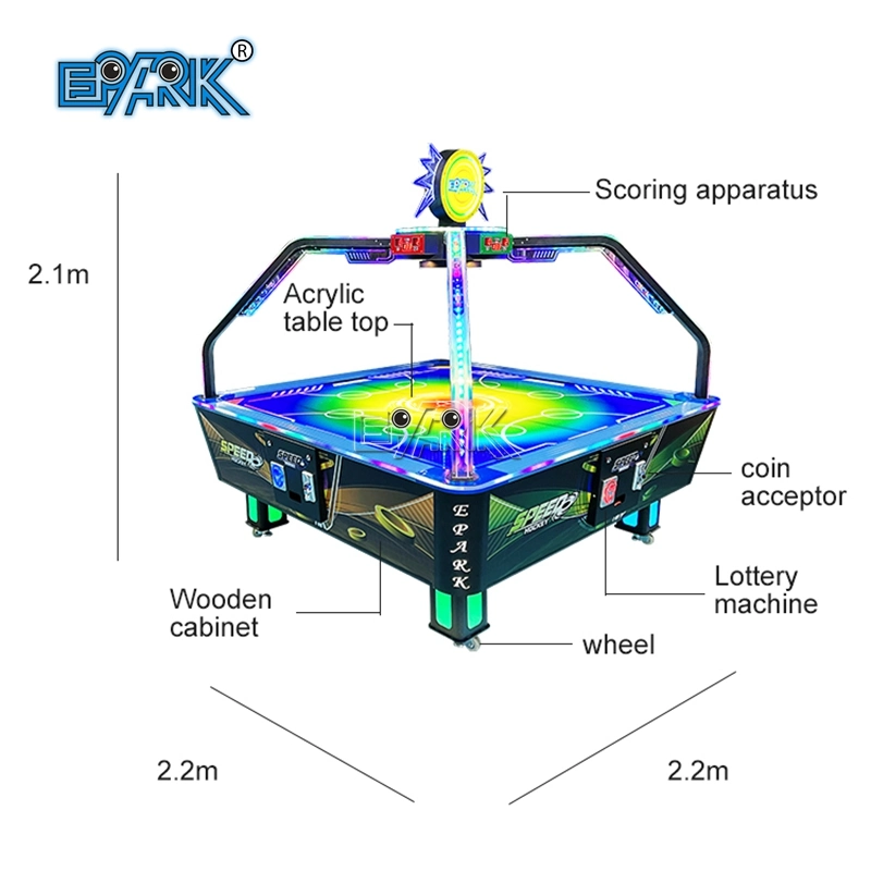 Máquina de jogo de hóquei em velocidade para 4 pessoas, operada por moedas, para esportes internos, máquina de arcade de resgate.