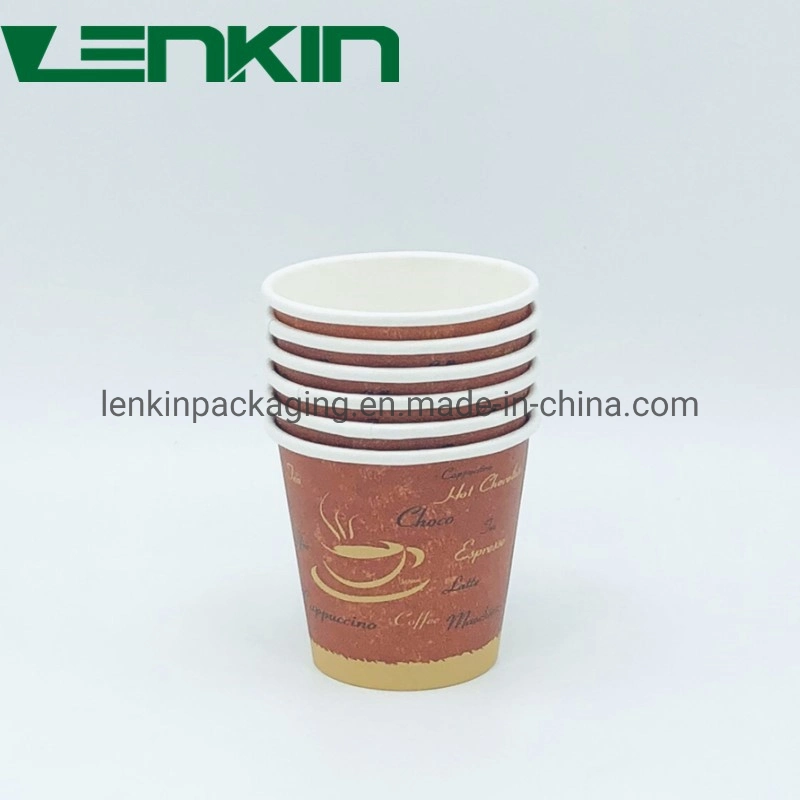 Disposable Eco Coffee Biodegradable PE Coating Single Wall 2.5oz Paper Cups