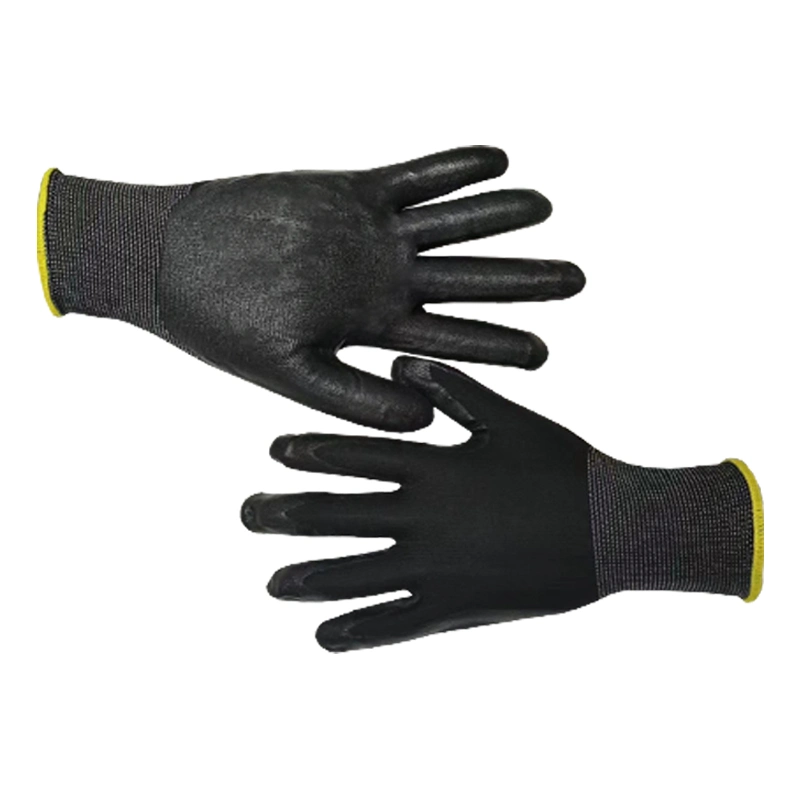 Перчатки для безопасной работы Микропенные с нитриловым покрытием, бесшовная вязаная нейлоновая перчатка с черной микропеной, нитриловая рукоятка, идеально подходит для общего назначения, автомобилестроение, домашнее улучшение