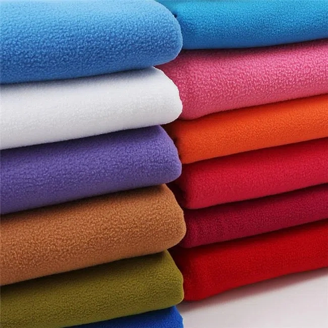 100% Polyester Anti-Pill Solid Polar Fleece Fabric Double Brushed Fabric