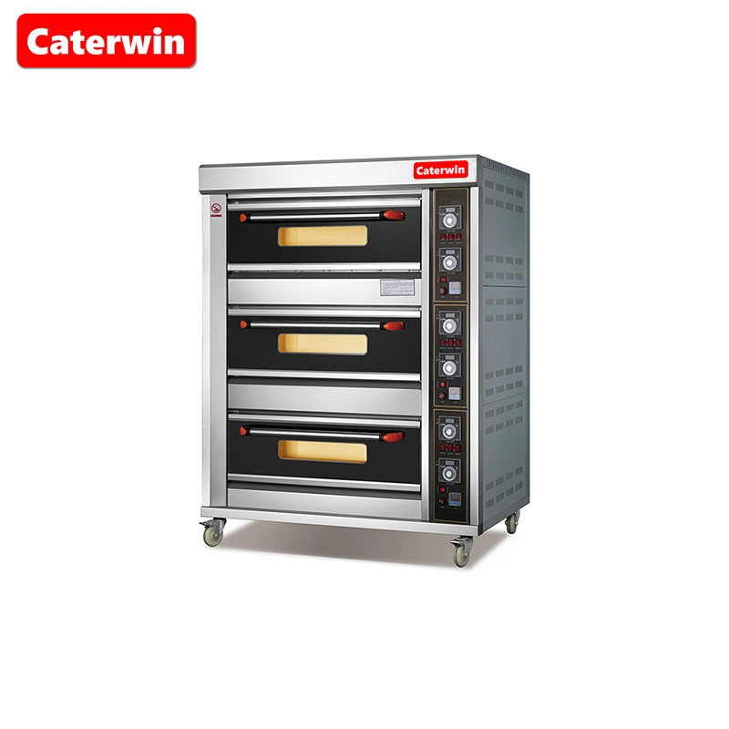 Caterwin Bakery Equipment 3 Deck 6 Tray Pizza Oven Bread Baking Machine Commercial Electric Oven