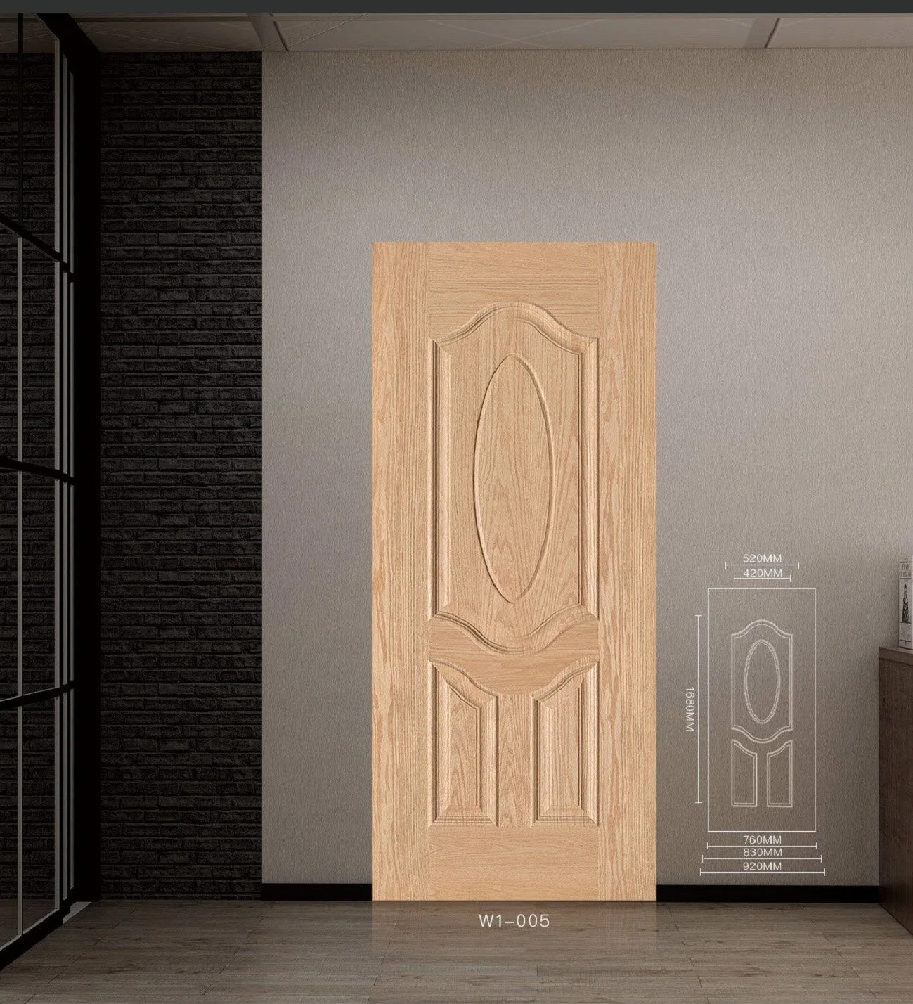 China Wholesale/Supplier Wood Panel Door Skins Natural Raw MDF Faced Interior HDF Door Skin