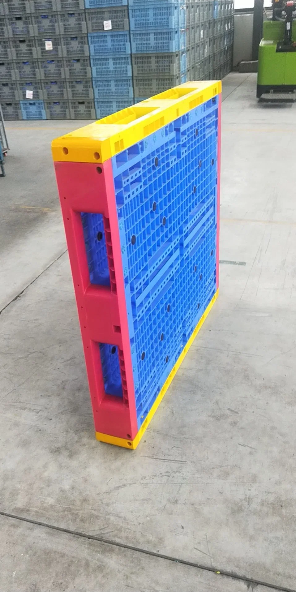 Color Variety Rackable Double-Sided Assemble Plastic Pallet Green for Handling Goods