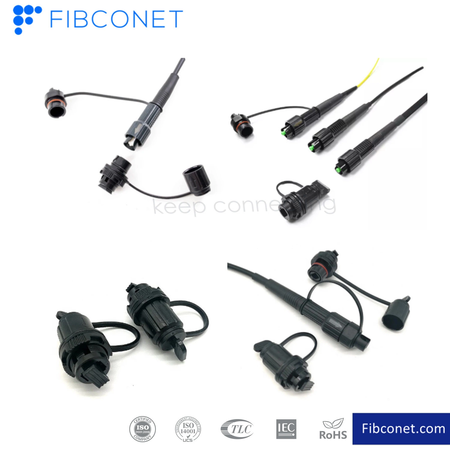 LC Fiber Optic IP67 Dust Cap Waterproof Fast Connector for Patch Cord