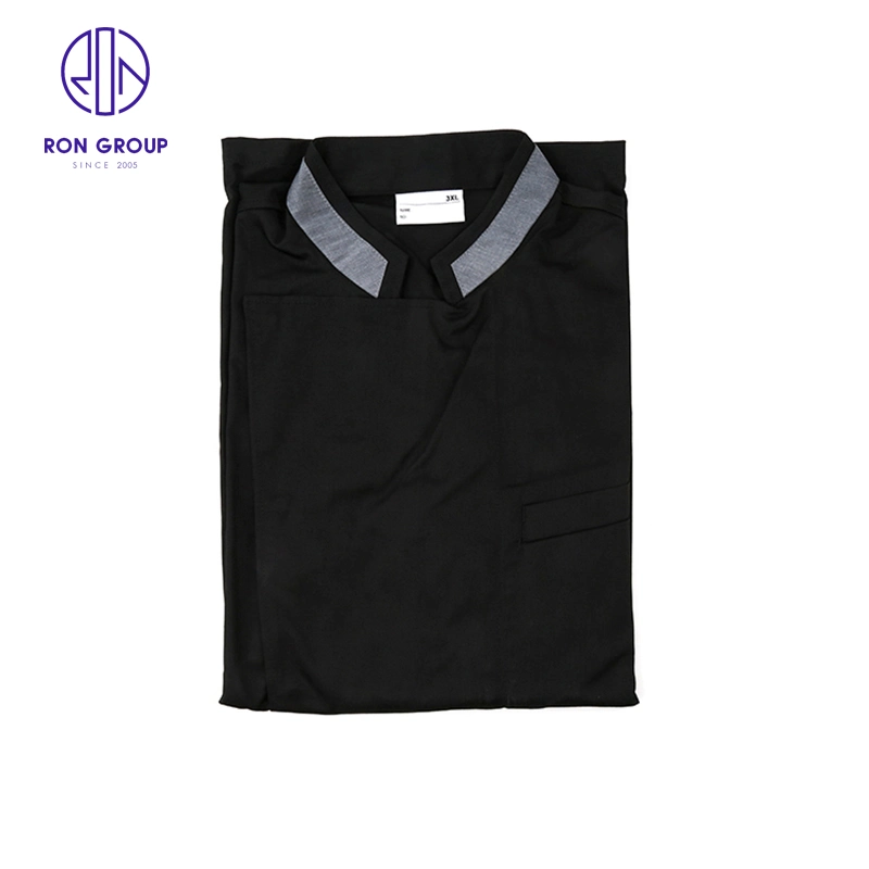 Wholesale/Supplier Black Shirt Chef Uniform Workwear Jacket Hotel Restuarant Work Suit Cotton Clothing