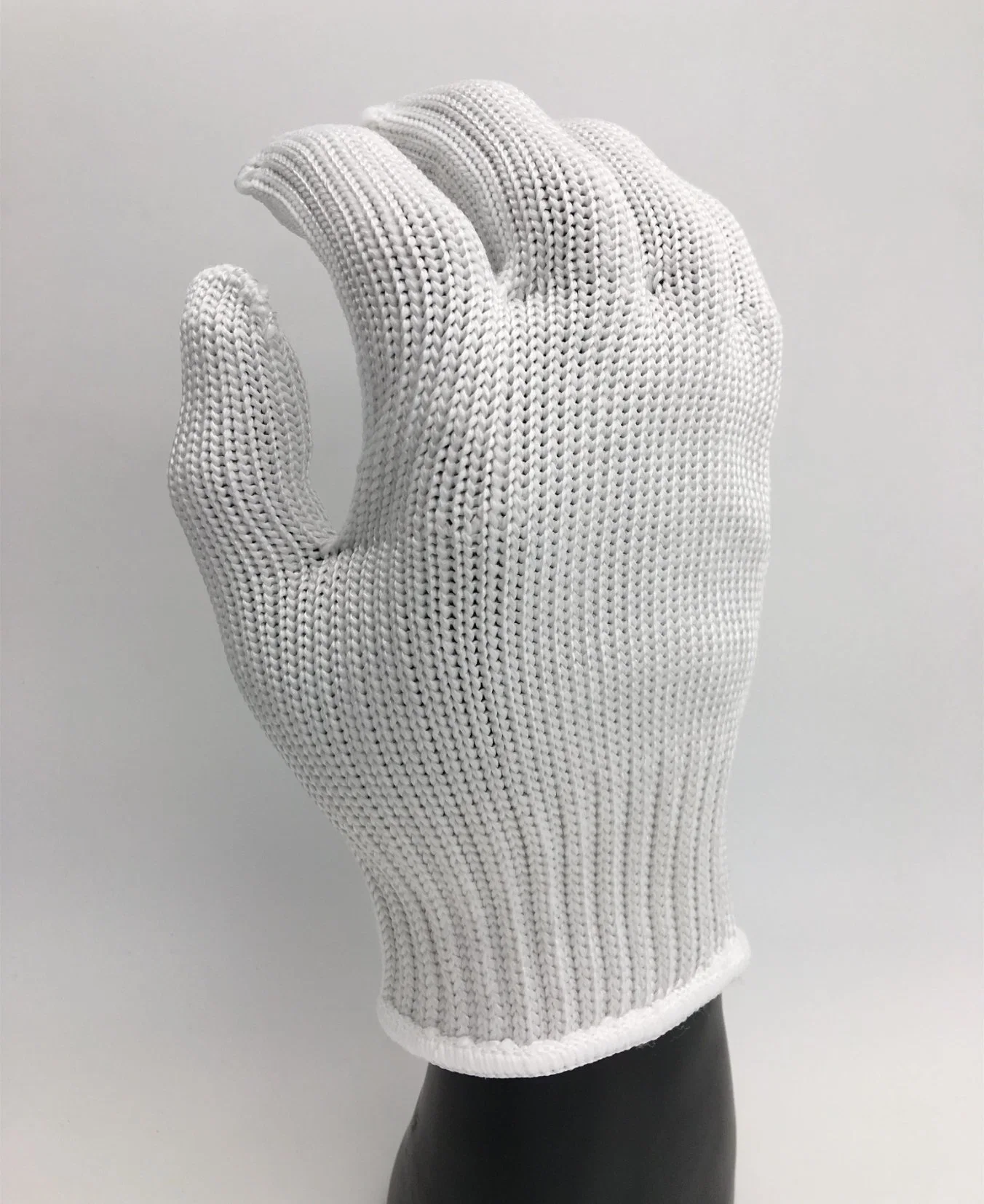 White Color High Strength Polyester Stainless Wire Cut Resistance Work Glove