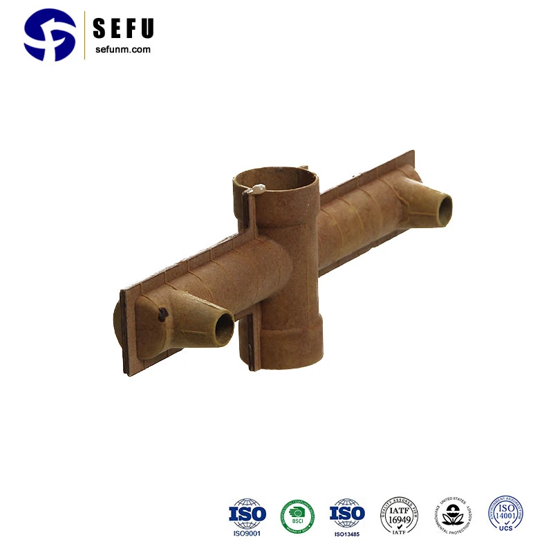 Sefu China Paper Runner Systems Riser Sleeve Factory Tubes/Fittings/Pouring Cups Gating Variable Diameter Tee Paper Pipe for Lost Foam Casting Gating System