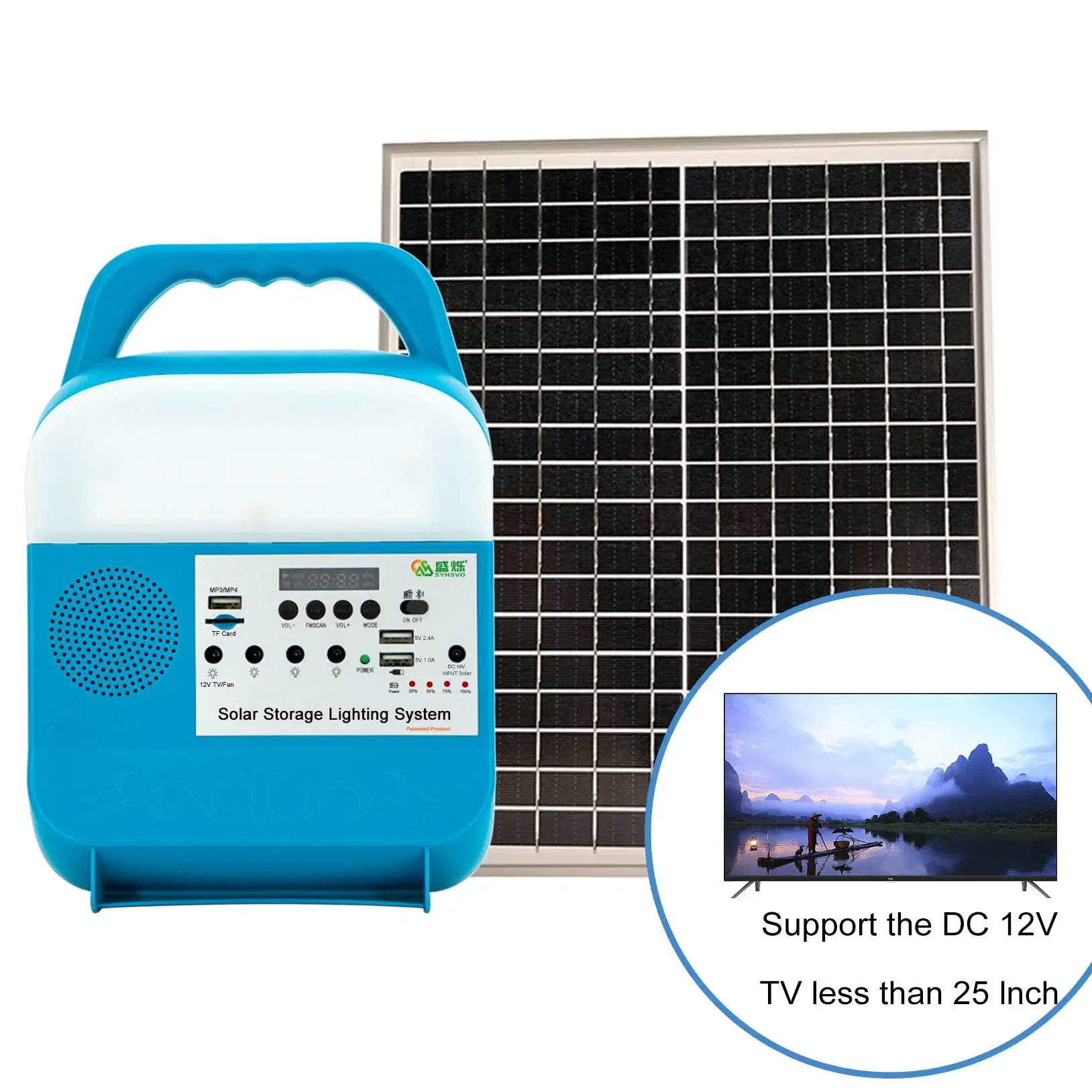 Portable Mini Outdoor 16V 16W Kits d'éclairage solaire Générateur d'énergie domestique