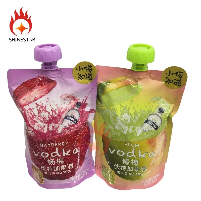 Custom Printed 100ml 250ml 1000ml Beverage Drinking Folding Water Liquid Plastic Packaging Bag Jelly Bag Juice Spout Pouch Bag