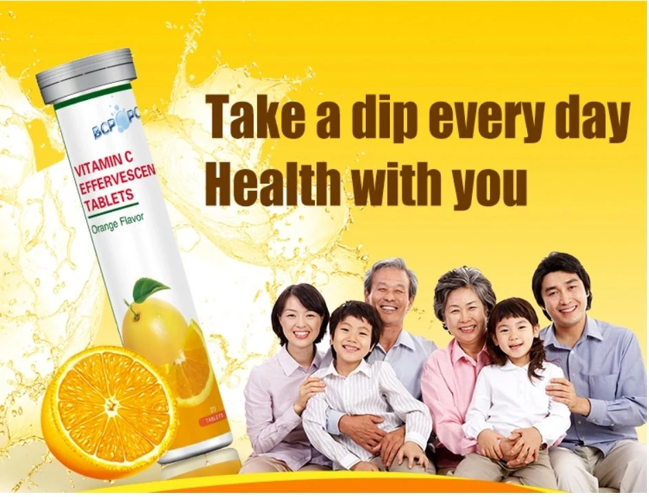 OEM/ODM Immunity Enhancing Health Care Vc and Zinc Vitamin C Collagen Bubble Agent Multivitamin Tablets Food Supplements
