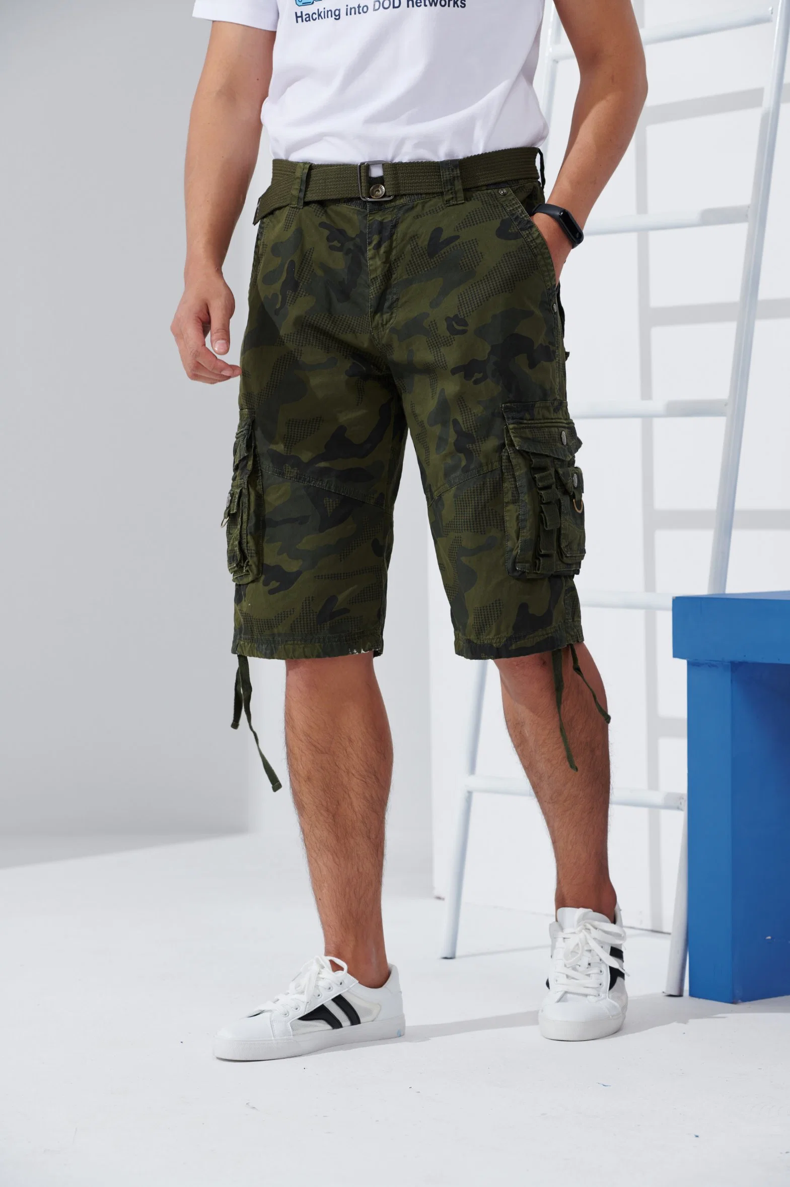 Wholesale/Supplier Oversize Big Summer Hot Men's Custom Logo Hot Sale Breathable Outdoor Sports Cotton Casual Cozy Fitness Cargo Worker Workout Overalls Short Pants