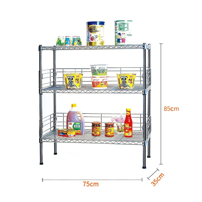 New Arrivals Chrome 3 Tier Wire Shelves for Hotel and Restaurant