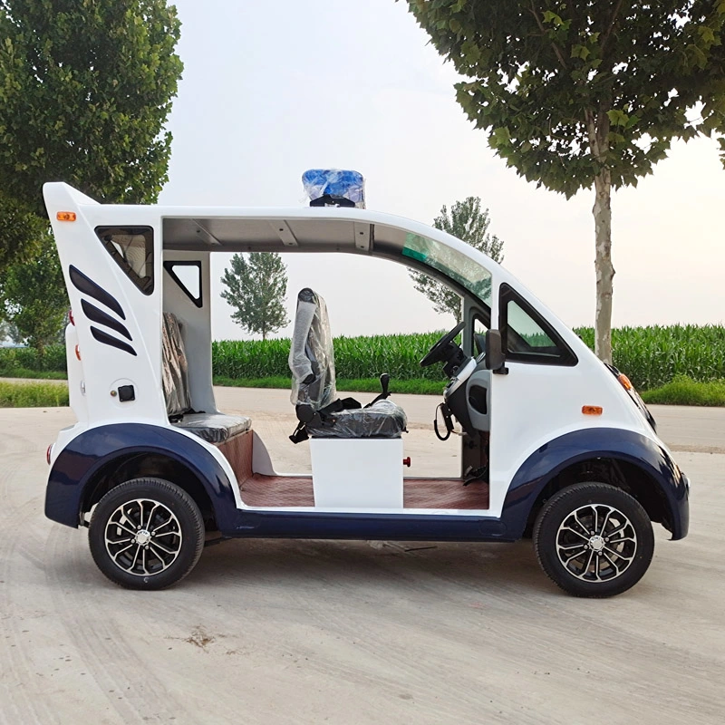 5-Seat Open-Sided Electric Patrol Vehicle 3.5/4/5kw Motor 5kw 72V 150ah with 9 Lead-Acid Batteries Beach Patrol Car