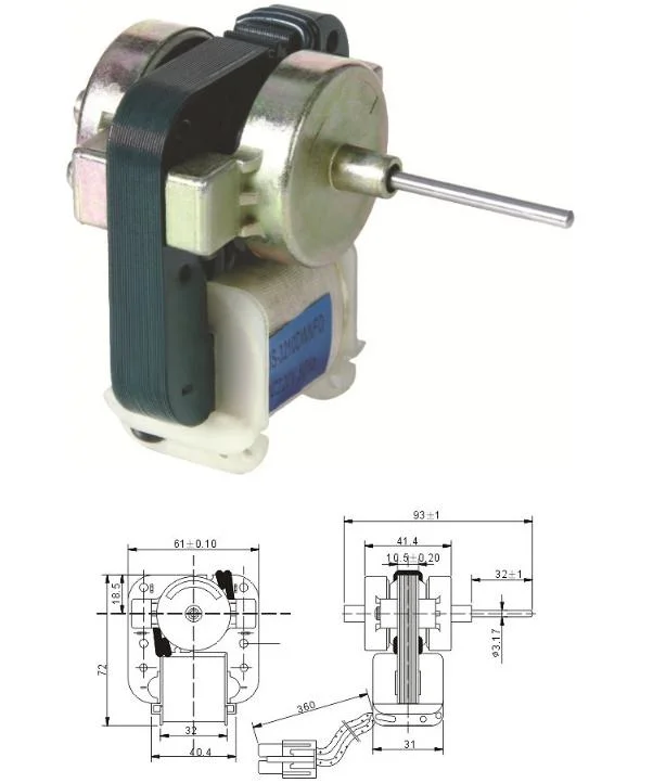 motor de ventilador condensador, evaporador congelador Frigorífico Modelo de piezas de repuesto 182