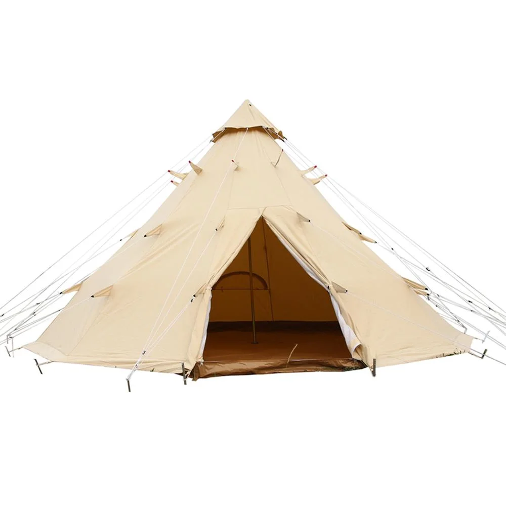 Outdoor Luxury Waterproof Glamping Aluminium Pole Camping Cotton Canvas Tipi Indian Teepee Tent