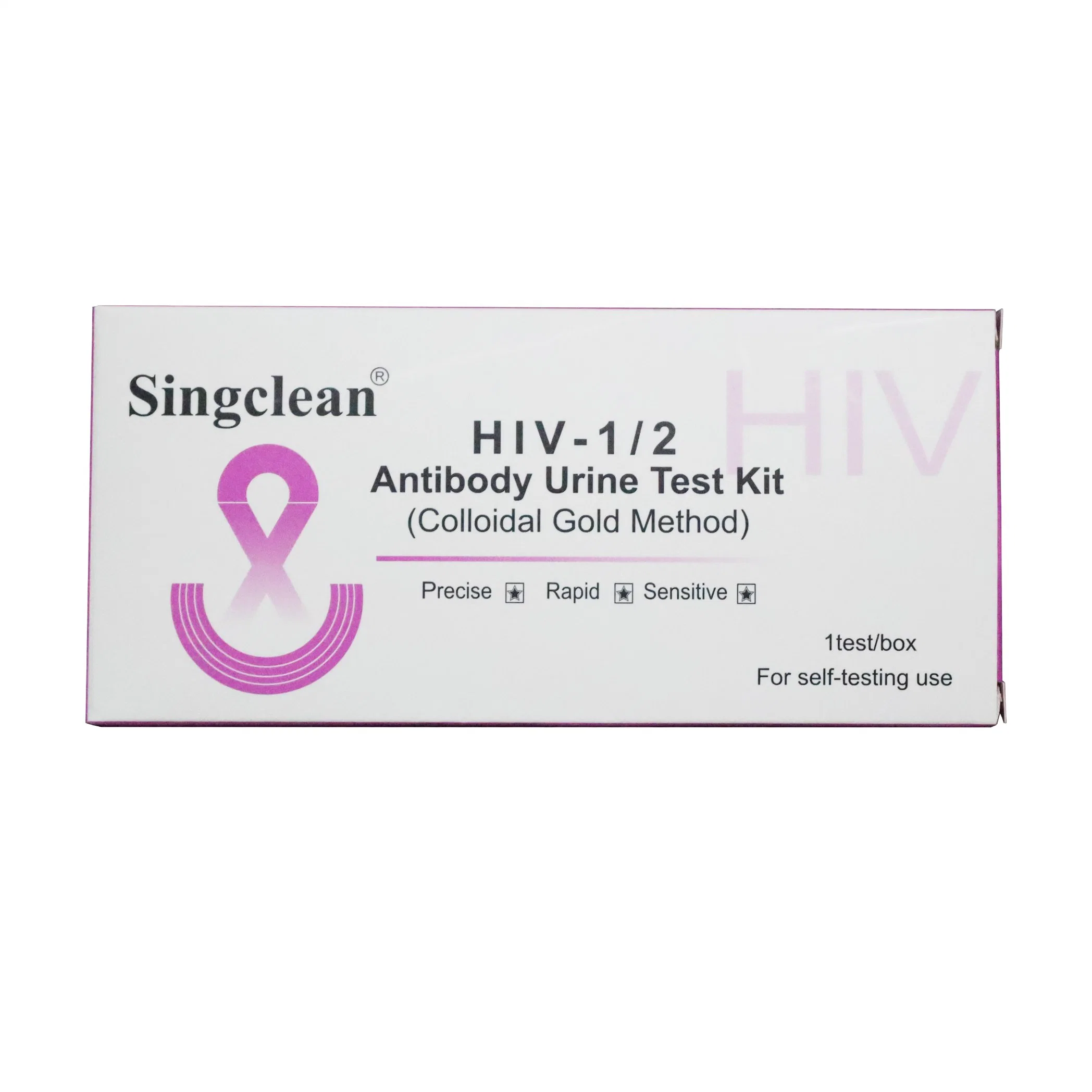 Singclean Quick Rapid One Step orina de laboratorio recoger el VIH 1/2 Dispositivo de prueba de anticuerpos de orina para el síndrome de inmunodeficiencia adquirida