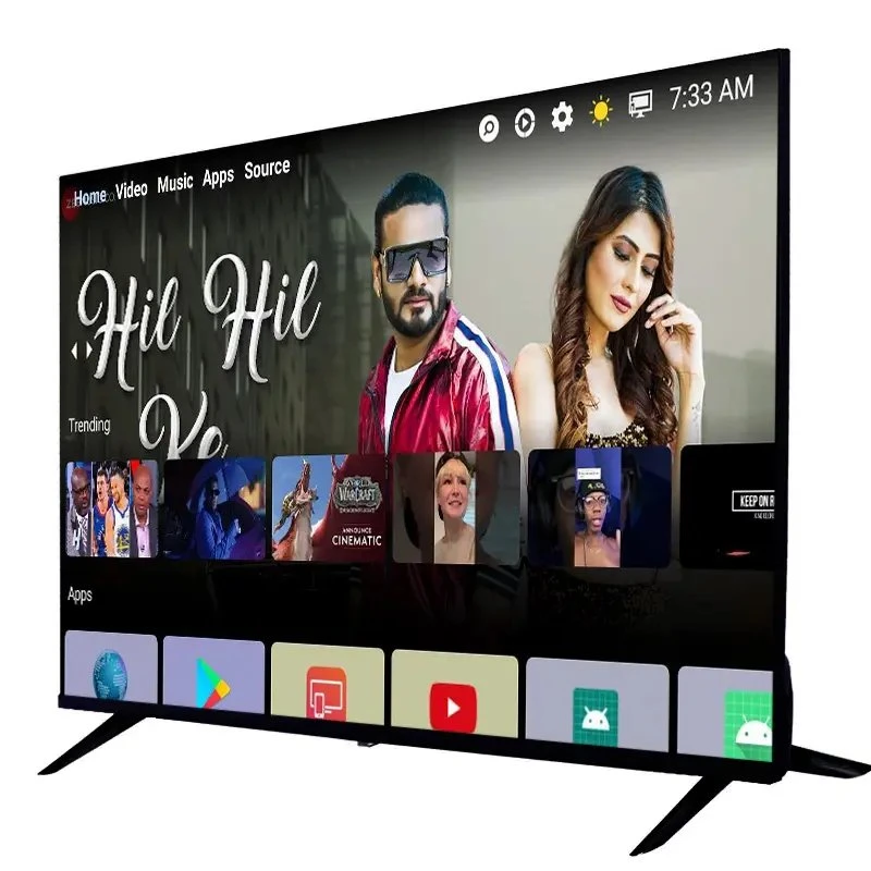 Prix bon marché résistant à la chute téléviseur écran étroit 49 pouces 2K Home Cinéma Smart TV Android 4K