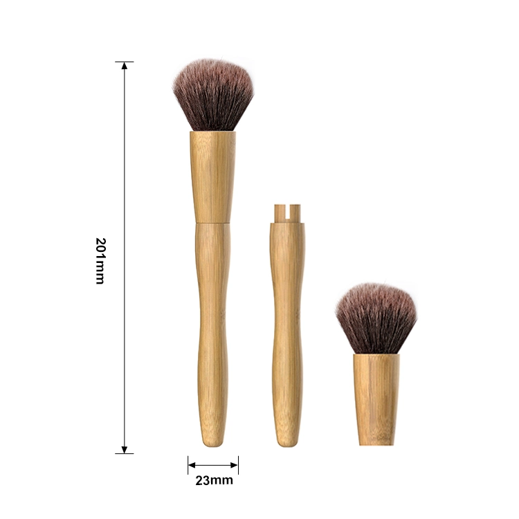 Customized Black Color Refillable Bamboo Makeup Foundation Brushes Private Label Makeup Brushes