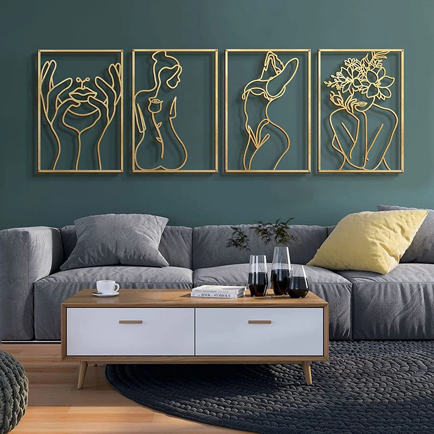 Hot Sale Body Line Silhouette Iron Wall Hanging Decoration Metal Wall Art