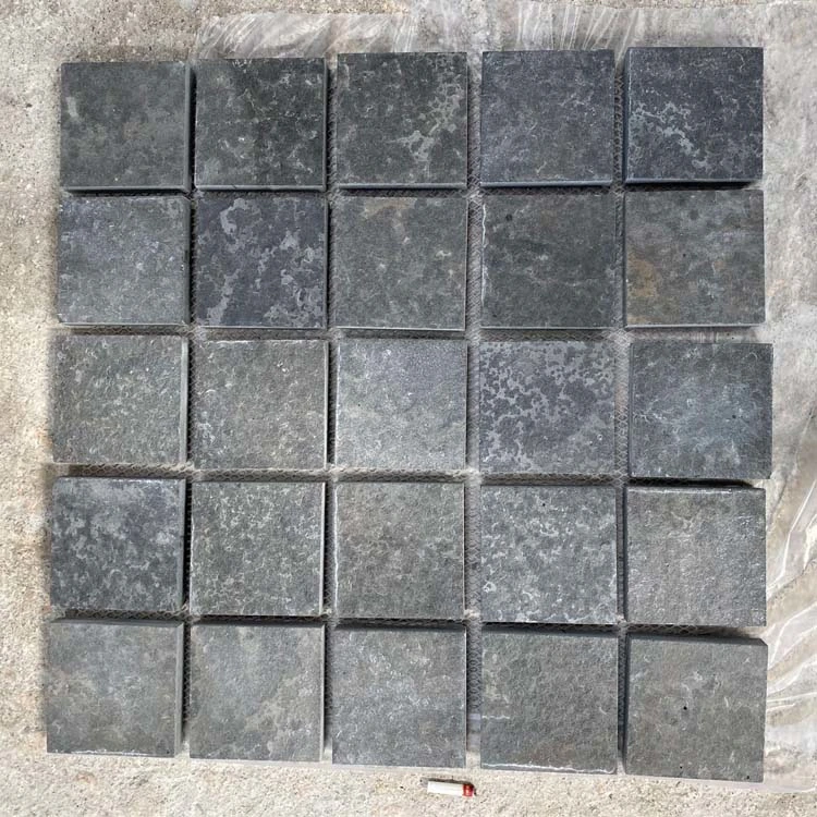 Factory Direct Flamed and Split Finish Black Basalt Cube Stone