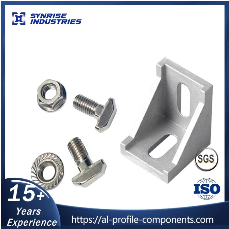 Aluminium Material Die Cast Metal Mount Shelf Frame CNC Cutting T Nuts Aluminium Profile 2020 Extrusion Angle Bracket