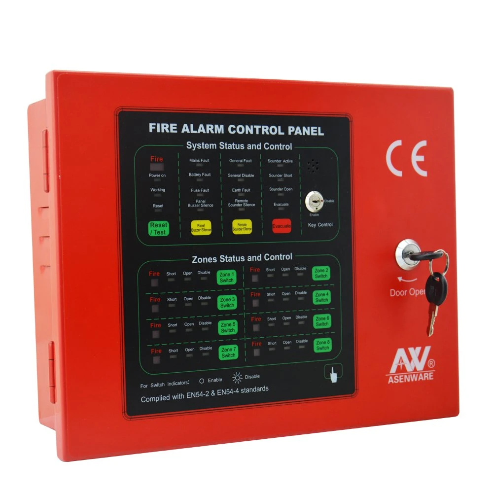 El humo ambiental de la red de Detector de Calor Panel de Control de alarma de incendios convencionales