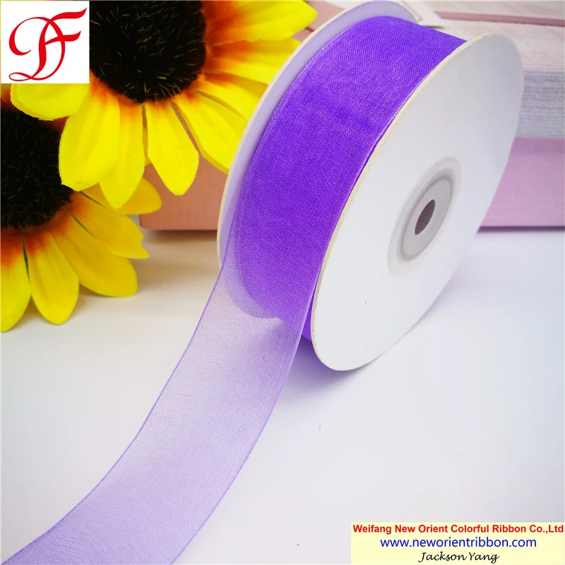 Customized Colors Dyeing Nylon Sheer Organza Ribbon for Wedding/Accessories/Wrapping/Gift/Bows/Packing/Christmas Decoration