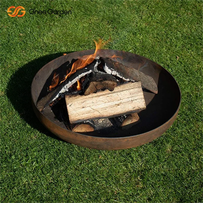 Garden Fire Pit Rusty Color Metal Brazier