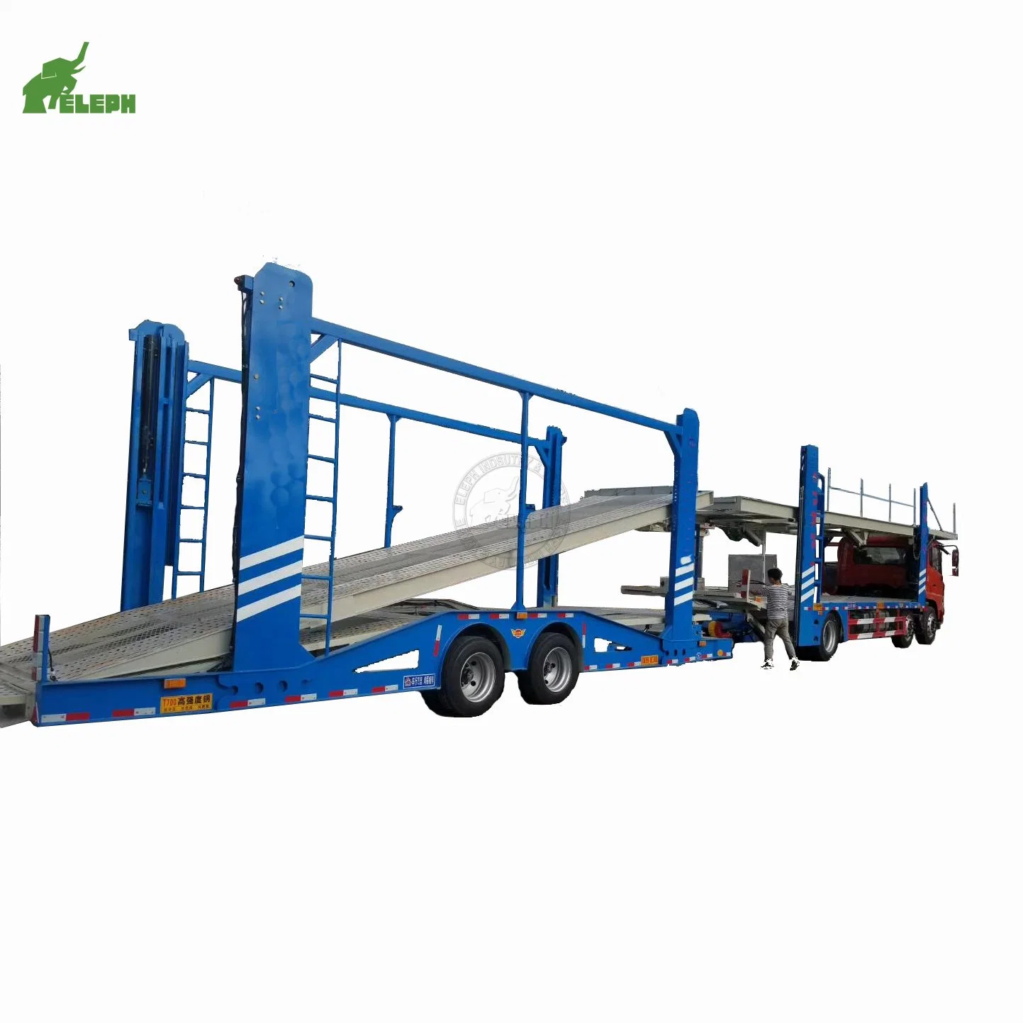 SUV Small Car Transport 2 Floors Hydraulic Loading Car-Carrier Truck Towing Double Semi Trailer