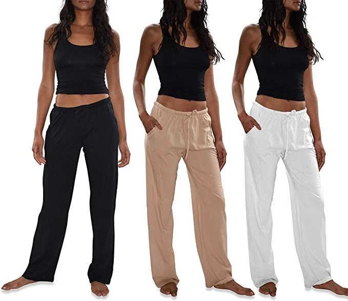 Am-33 Customized Basics Women Soft Flex-Cotton Knit Pajama Pants Lounge Sports Pants