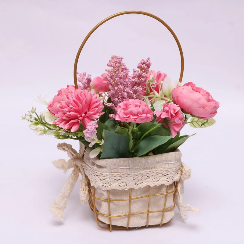 Plastic Artificial Flower Home Decoration with Ornament