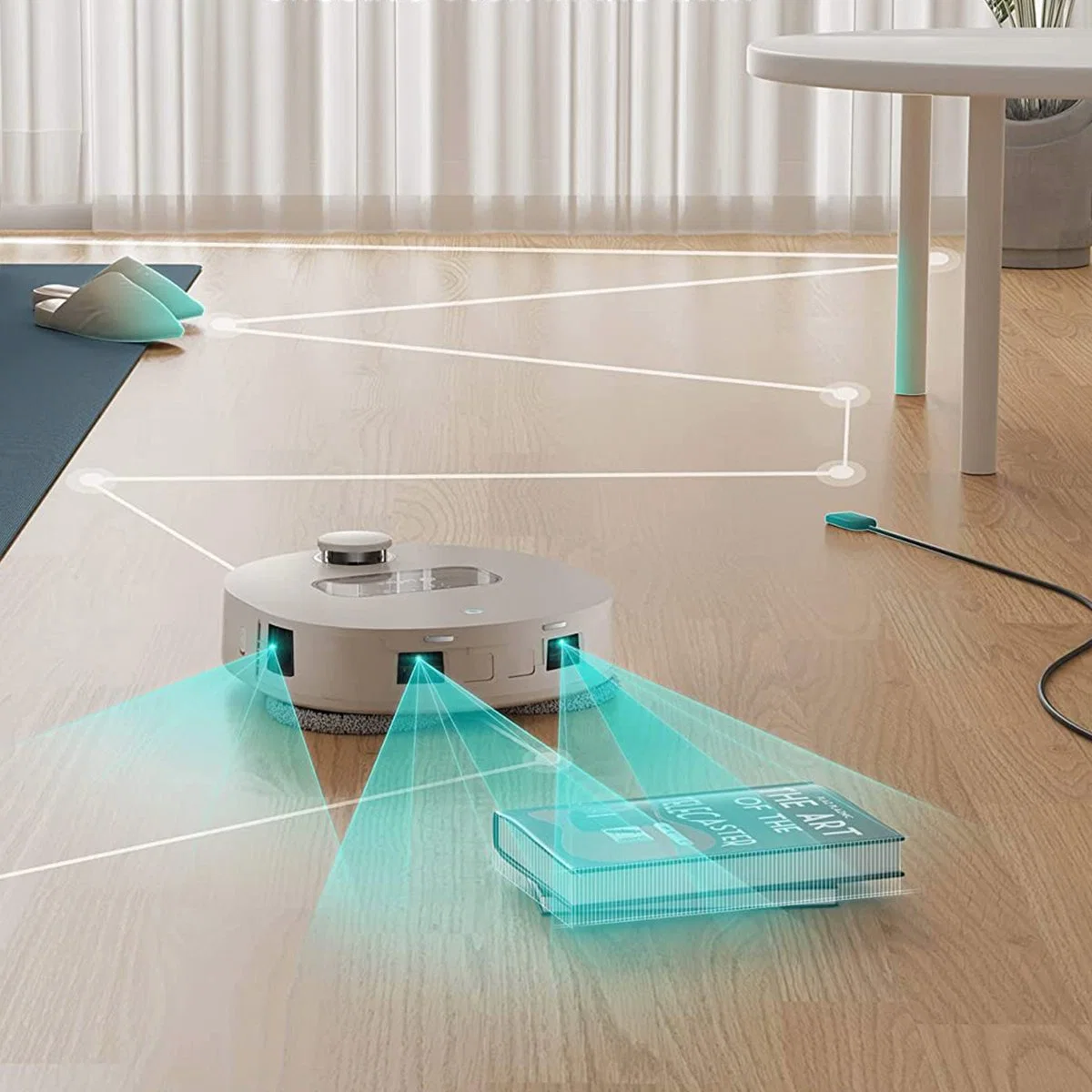 Robot Mop Smart Mapping Lidar Dtof Sensors No-Go Carpet Auto Mopping Cleaning Air Dry Alexa