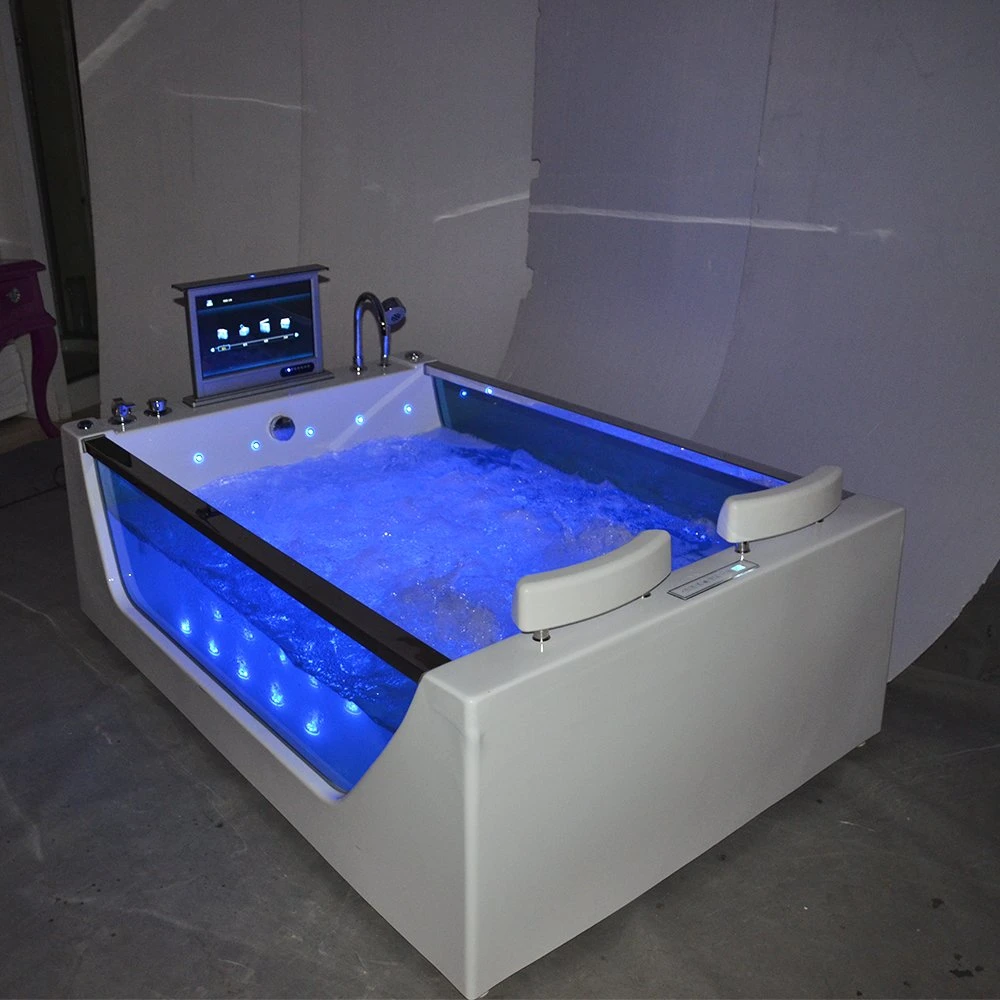 New Battub Two People Bath, Indoor Water Jet Massage Whirlpool Bathtub with TV