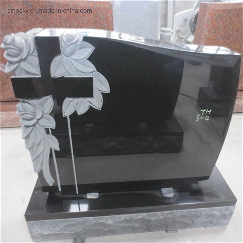 Memorial Grave Granite China Black Granits Monuments Wholesale