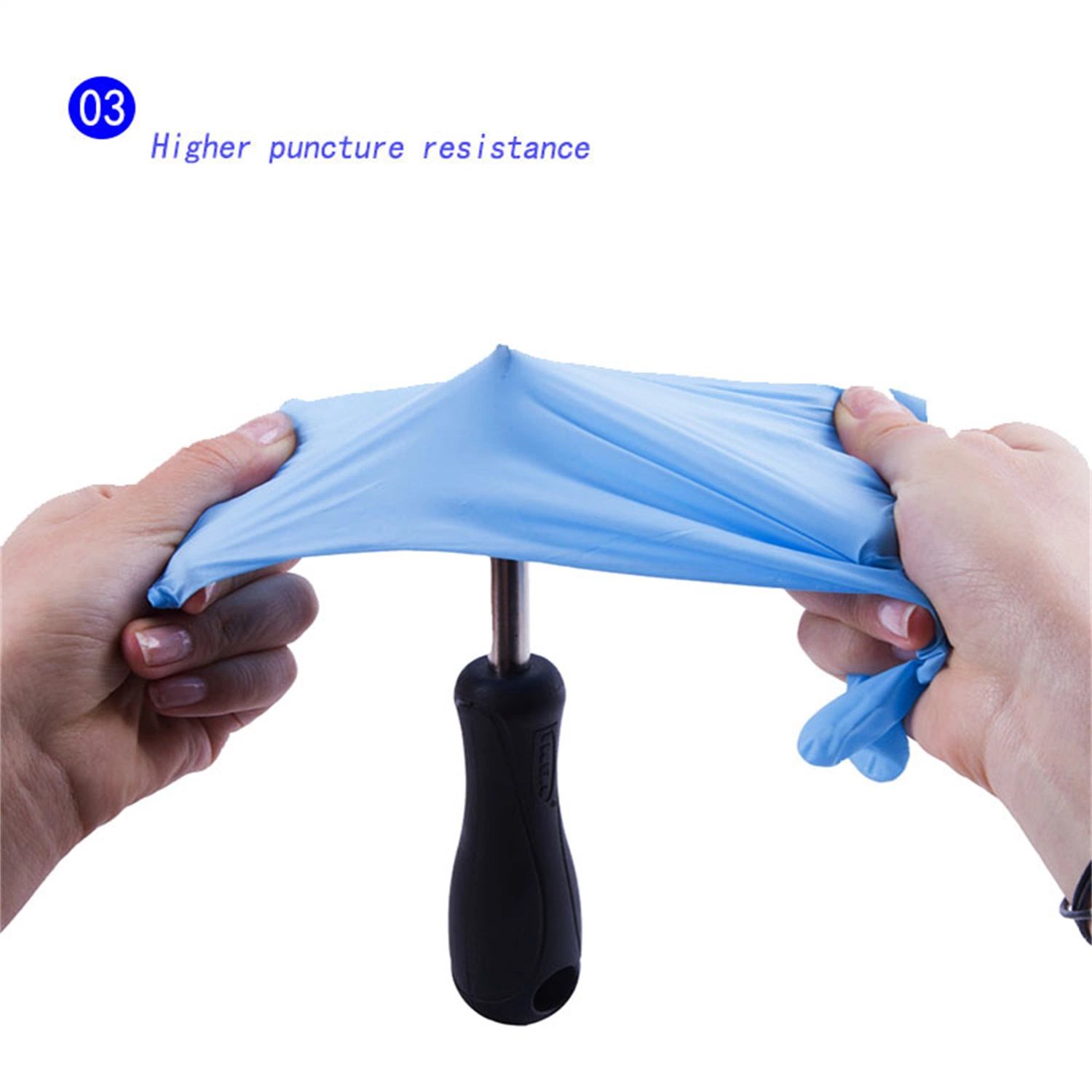 Blue Powder Free Disposable Protection for Safety Biodegradable Nitrile Gloves