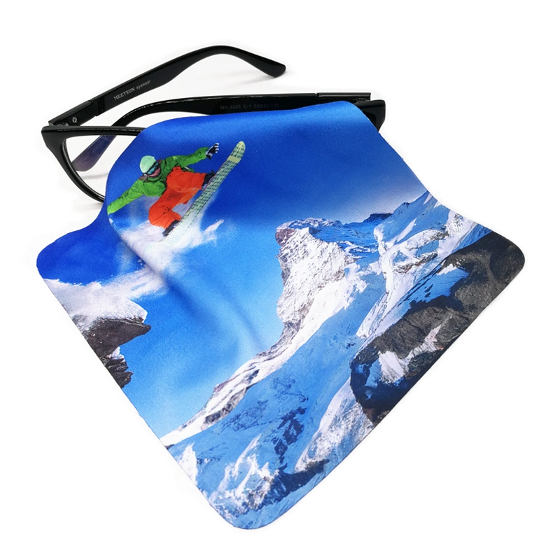 Custom Printed Microfiber Skiing Glasses Eyewear Cleaning Cloth