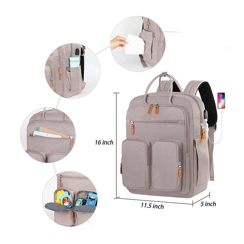 Fabrik Förderung Multi Taschen wasserdichte Reisen Outdoor Mummy Bag mit Laptop-Fach Papa Mama Nappy Baby Mutterschaft Reise Windel Rucksack