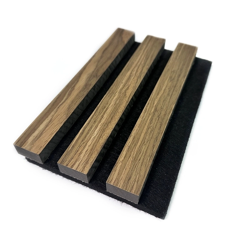 Milewa Veneer Wood Slat Pet MDF Acoustic Panel Interior Soundproofing Wall Ceiling Building Material