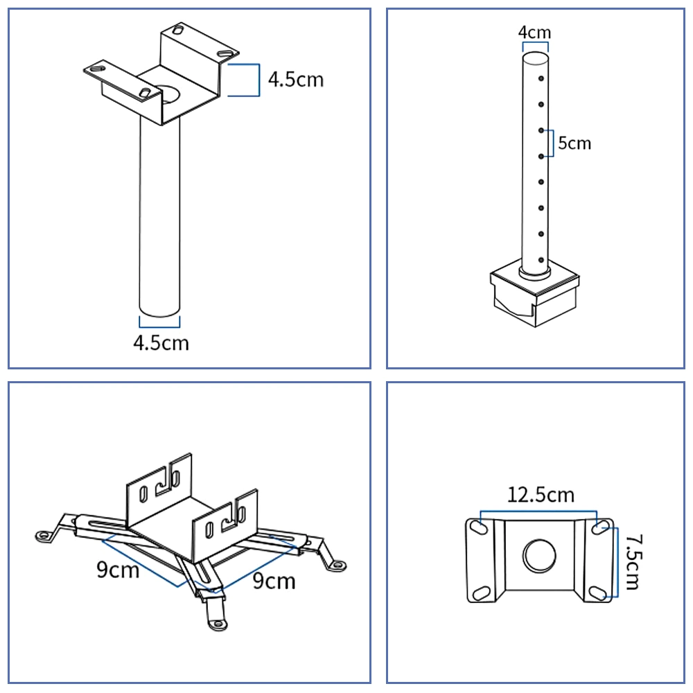 Factory Universal 360 Rotating Projector Arm Mounts Ceiling Wall Mounting Projector Bracket