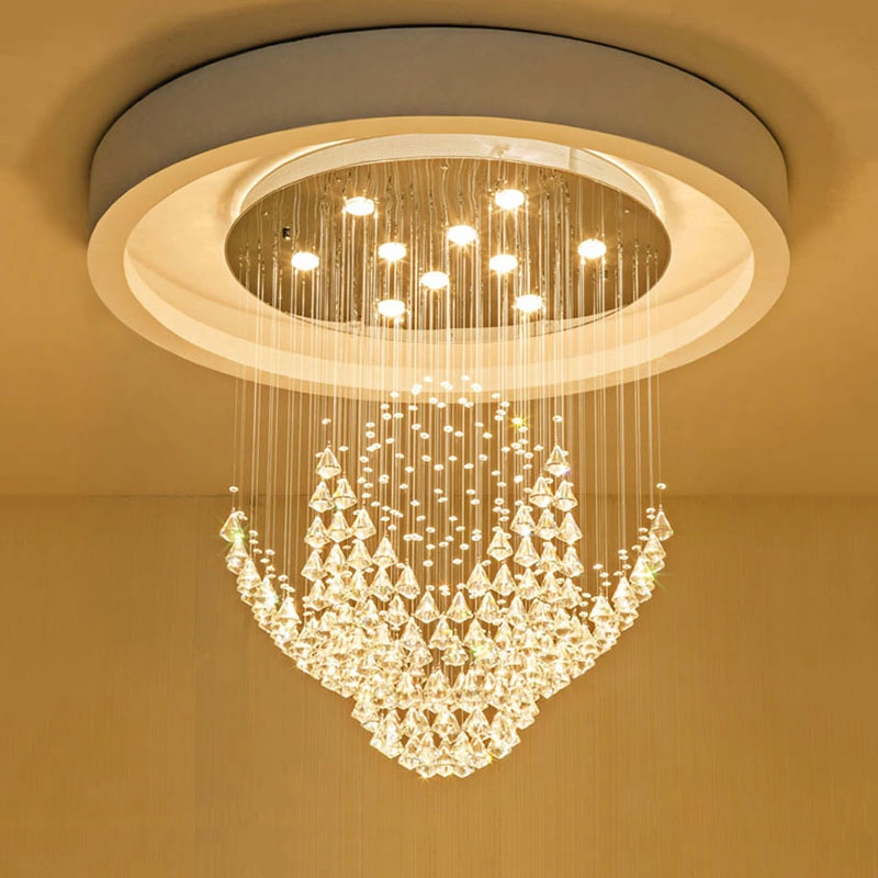 Round Design Large Crystal Chandelier Modern Lighting Diamond Chandelier (WH-NC-37)