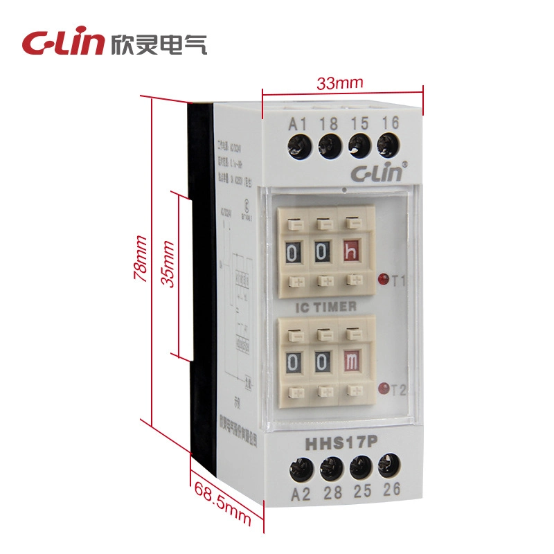 Hhs17p on Delay Operation DIP Switch Setting 0.1s-99h Rail Mounted Time Delay Relay