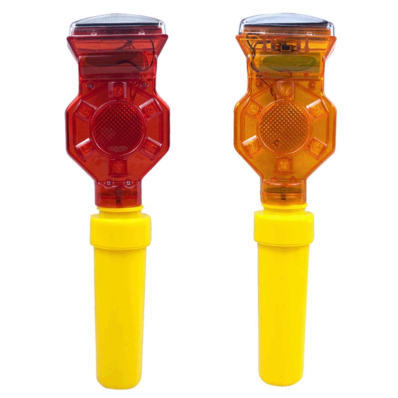 Feu de circulation ce jaune rouge LED Barricade clignotant / Feu de barricade solaire conique pour avertissement de sécurité