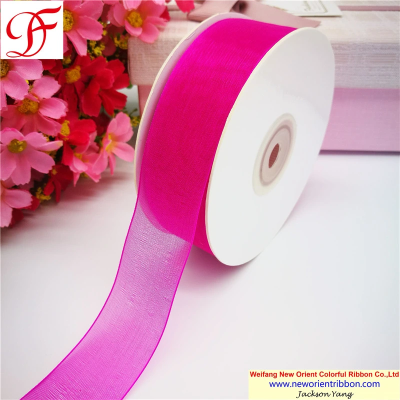 Customized Colors Dyeing Nylon Sheer Organza Ribbon for Wedding/Accessories/Wrapping/Gift/Bows/Packing/Christmas Decoration