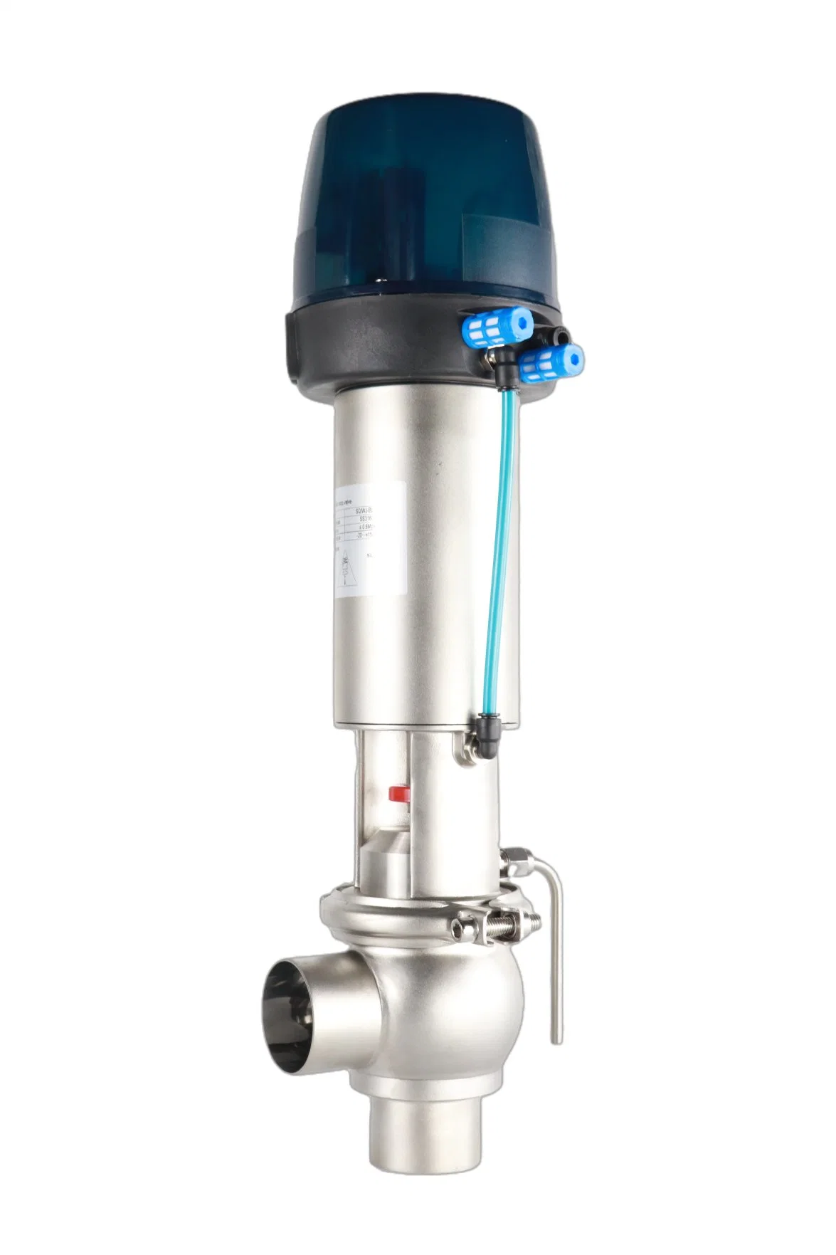 Hygienic Sanitary Stainless Steel SS304 Single Seat B Type Weld Aseptic Diverter Valve with Intelligent Control Head