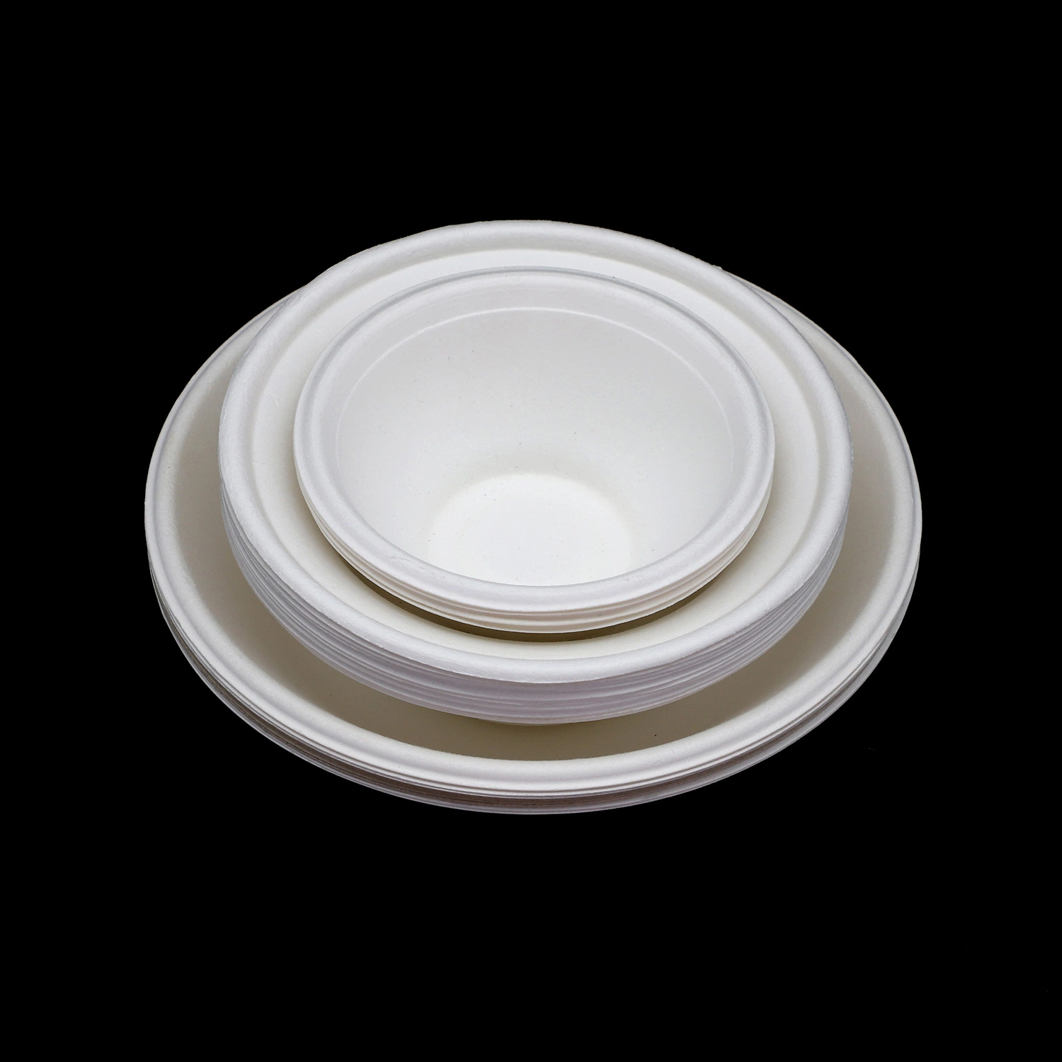 Biodegradable Disposable Sugarcane Bagasse or Bamboo Pulp Paper Bowl for Delicious Food for Dinner