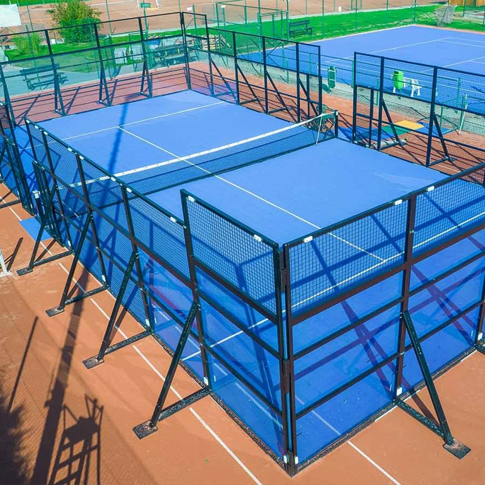 Sports Court Flooring Manufacturing Football Net Rope Fence China Q235 Pista de tenis Prehab. De acero galvanizado